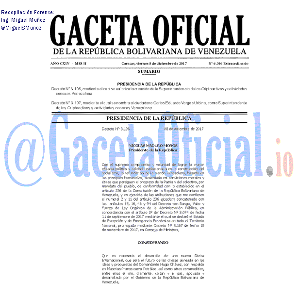 Gaceta Oficial 6346 del 8 diciembre 2017
