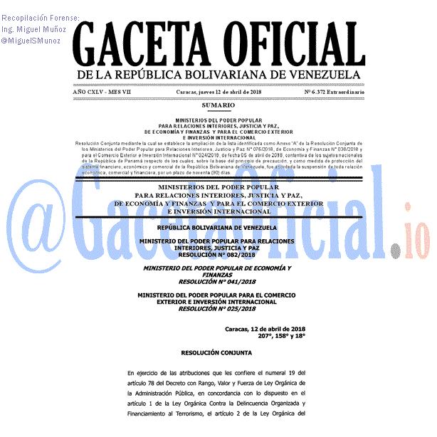 Gaceta Oficial 6372 del 12 abril 2018