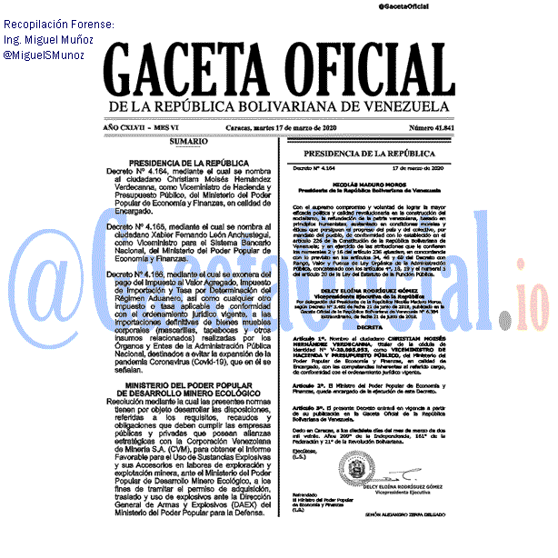 Gaceta Oficial 41841 del 17 marzo 2020 Gaceta Oficial 41841 del 17 marzo 2020