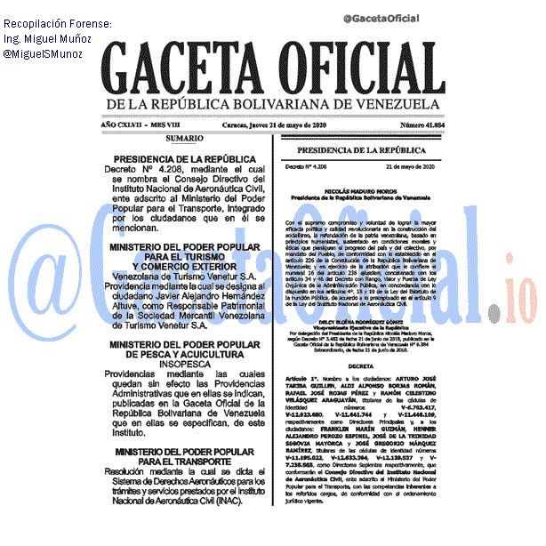 Gaceta Oficial 41884 del 21 mayo 2020