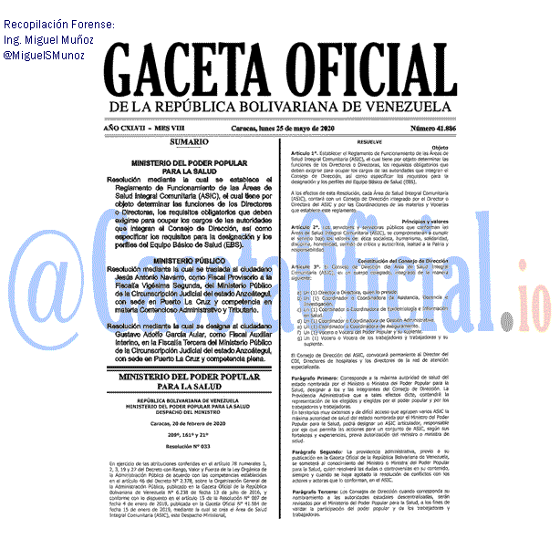 Gaceta Oficial 41886 del 25 mayo 2020 Gaceta Oficial 41886 del 25 mayo 2020