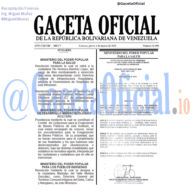 Gaceta Oficial 42080 del 4 marzo 2021 Gaceta Oficial 42080 del 4 marzo 2021