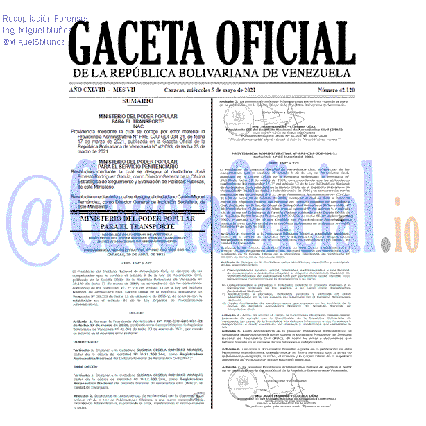 Gaceta Oficial 42120 del 5 mayo 2021