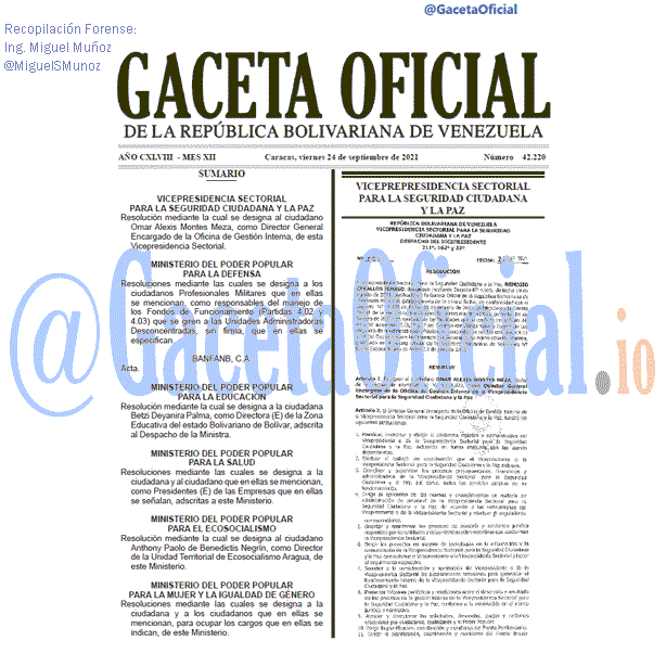 Gaceta Oficial 42220 del 24 septiembre 2021