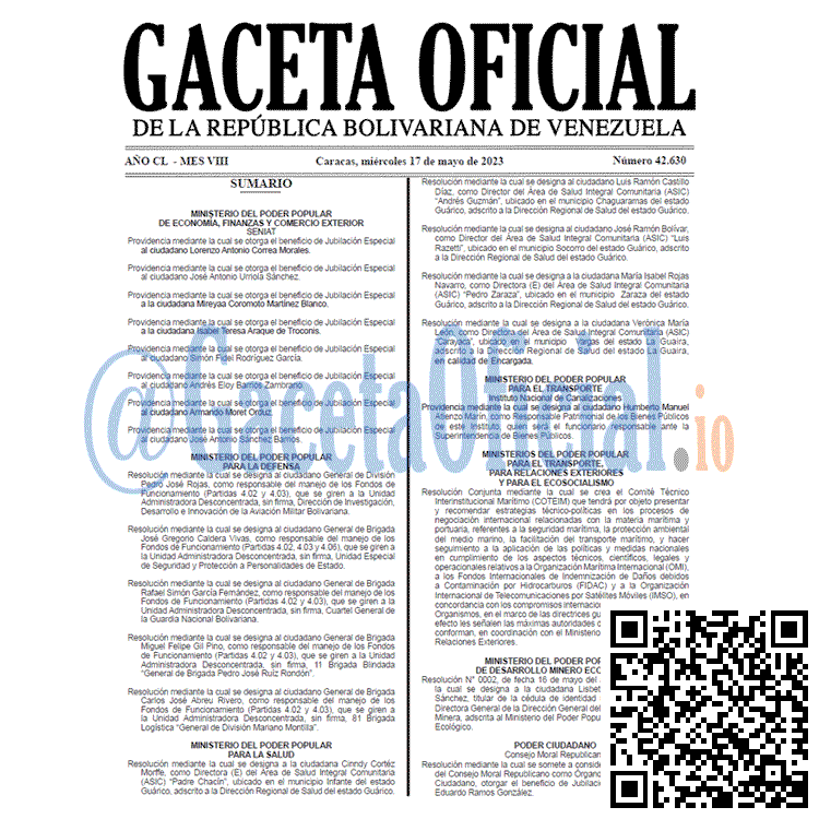Venezuela Gaceta Oficial 42630 del 17 mayo 2023 Gaceta Oficial, Gaceta 42630, Gaceta 42630 HD, Gaceta #42630, Gaceta Oficial Venezuela #42630