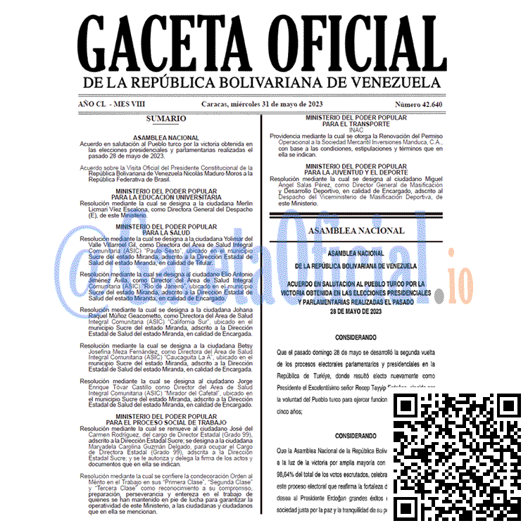 Venezuela Gaceta Oficial 42640 del 31 mayo 2023 Gaceta Oficial, Gaceta 42640, Gaceta 42640 HD, Gaceta #42640, Gaceta Oficial Venezuela #42640