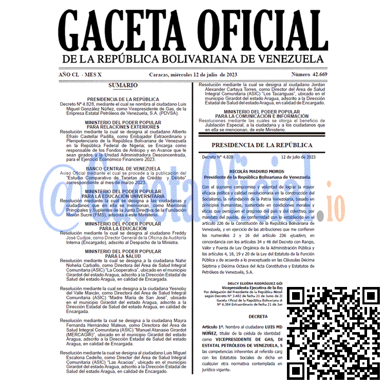 Gaceta Oficial, Gaceta 42669, Gaceta 42669 HD, Gaceta #42669, Gaceta Oficial Venezuela #42669