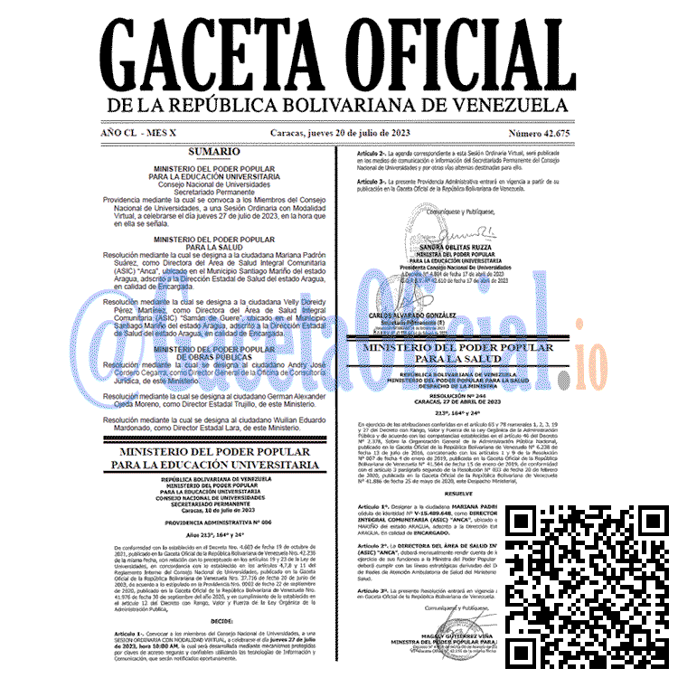 Gaceta Oficial, Gaceta 42675, Gaceta 42675 HD, Gaceta #42675, Gaceta Oficial Venezuela #42675