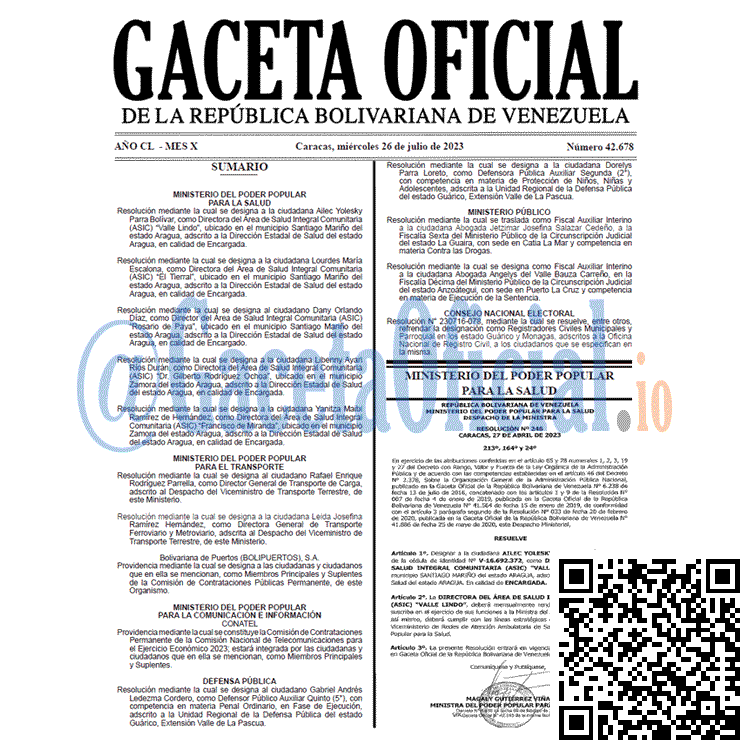 Gaceta Oficial, Gaceta 42678, Gaceta 42678 HD, Gaceta #42678, Gaceta Oficial Venezuela #42678