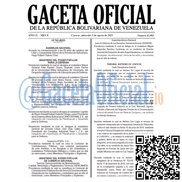 Gaceta Oficial, Gaceta 42683, Gaceta 42683 HD, Gaceta #42683, Gaceta Oficial Venezuela #42683