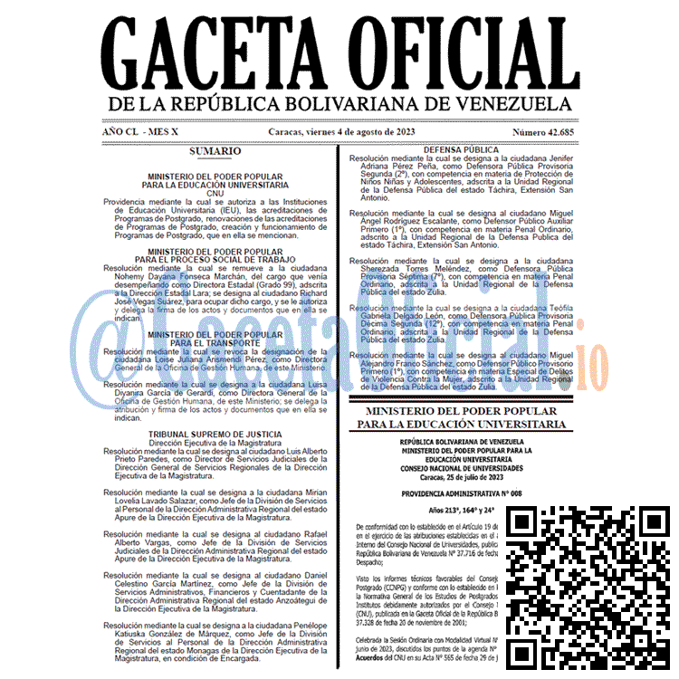 Gaceta Oficial, Gaceta 42685, Gaceta 42685 HD, Gaceta #42685, Gaceta Oficial Venezuela #42685