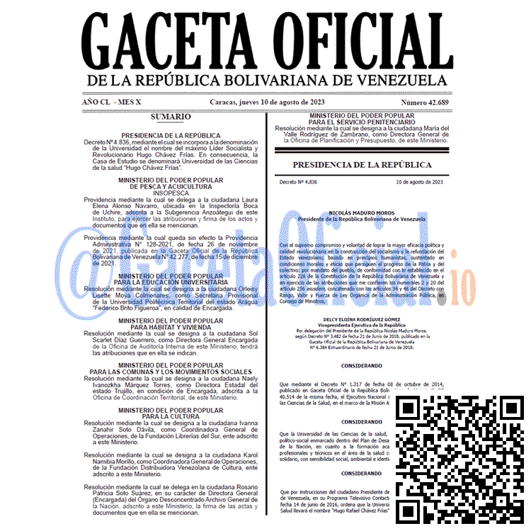 Gaceta Oficial, Gaceta 42689, Gaceta 42689 HD, Gaceta #42689, Gaceta Oficial Venezuela #42689