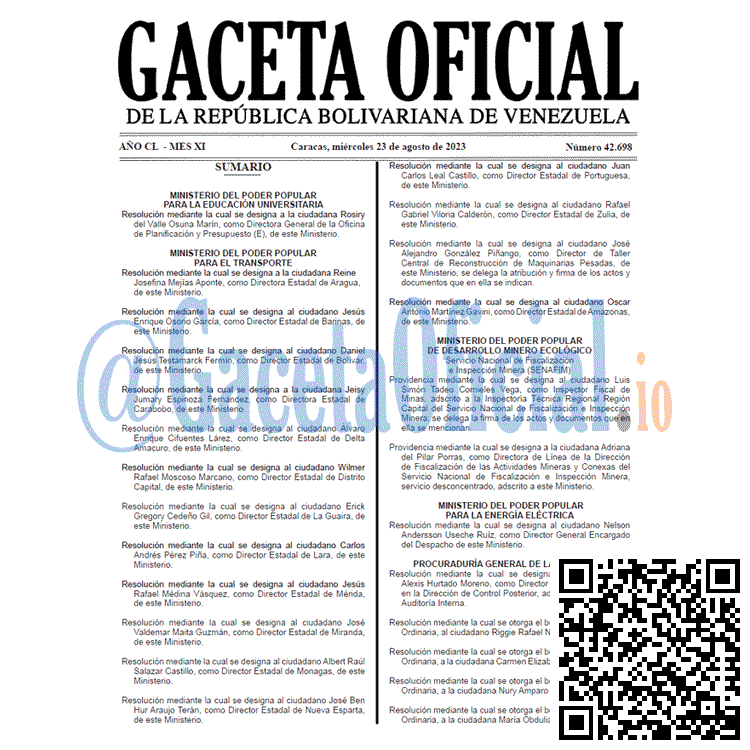 Gaceta Oficial, Gaceta 42698, Gaceta 42698 HD, Gaceta #42698, Gaceta Oficial Venezuela #42698