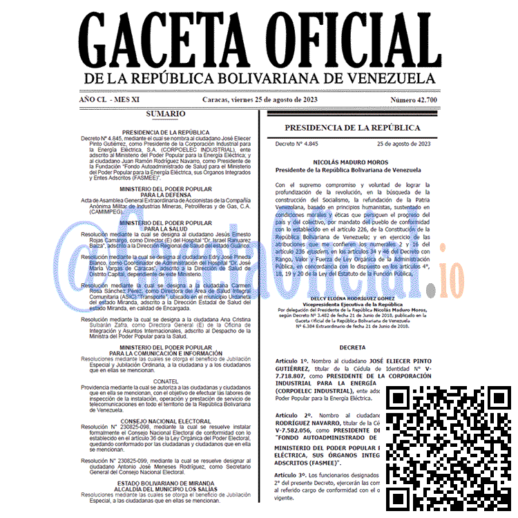 Venezuela Gaceta Oficial 42700 del 25 agosto 2023 Gaceta Oficial, Gaceta 42700, Gaceta 42700 HD, Gaceta #42700, Gaceta Oficial Venezuela #42700