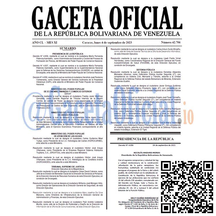Gaceta Oficial, Gaceta 42706, Gaceta 42706 HD, Gaceta #42706, Gaceta Oficial Venezuela #42706