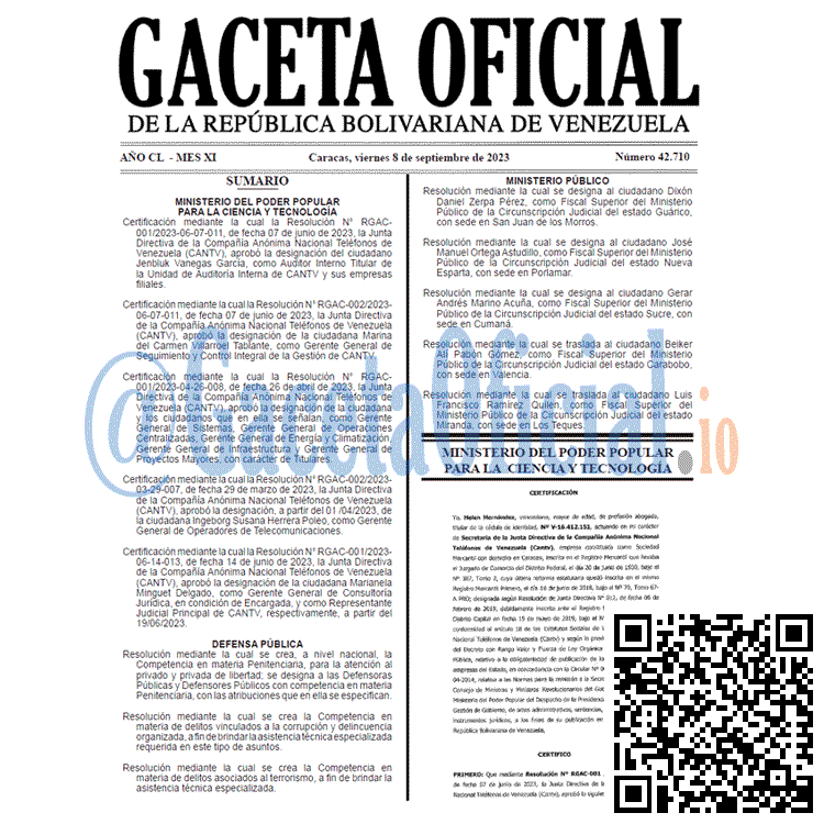 Gaceta Oficial, Gaceta 42710, Gaceta 42710 HD, Gaceta #42710, Gaceta Oficial Venezuela #42710