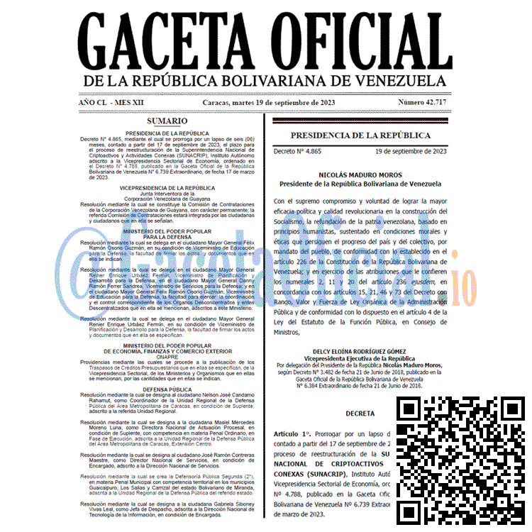 Gaceta Oficial, Gaceta 42717, Gaceta 42717 HD, Gaceta #42717, Gaceta Oficial Venezuela #42717