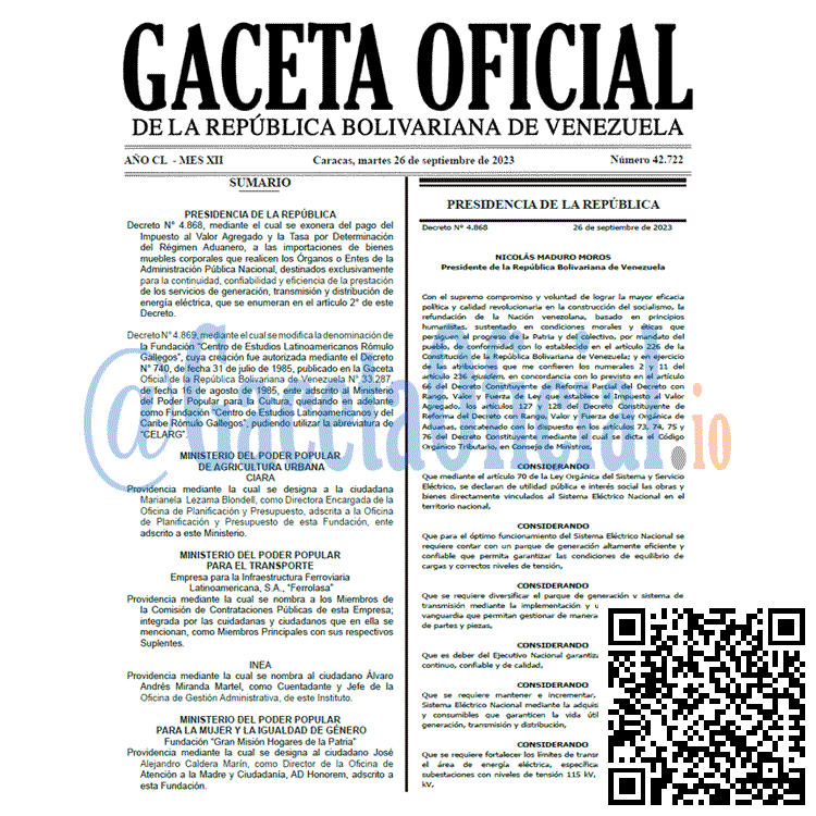 Gaceta Oficial, Gaceta 42722, Gaceta 42722 HD, Gaceta #42722, Gaceta Oficial Venezuela #42722