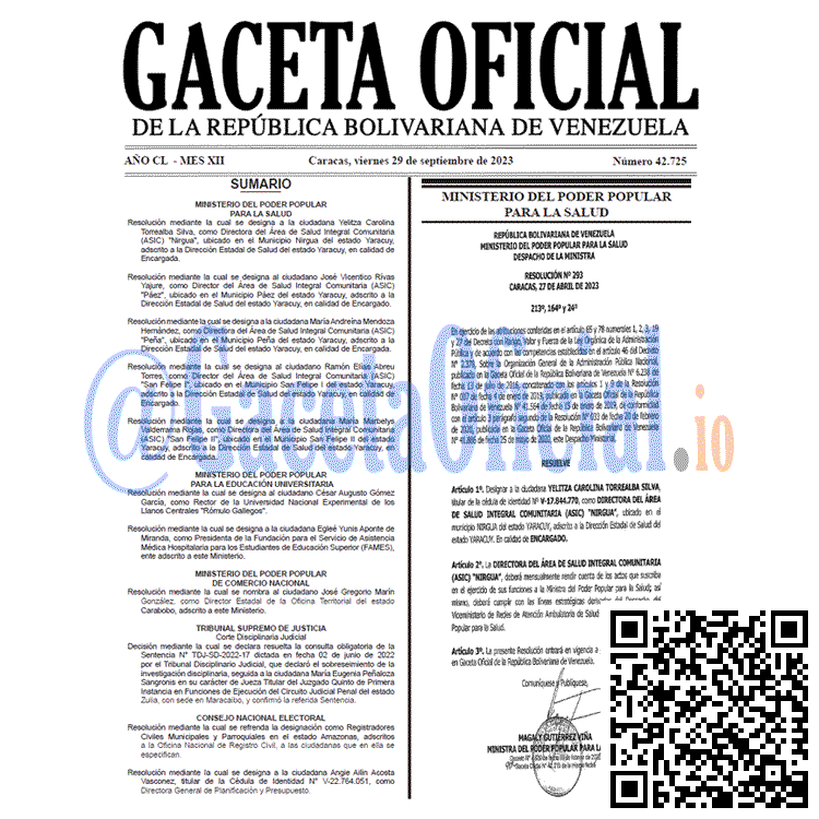Gaceta Oficial, Gaceta 42725, Gaceta 42725 HD, Gaceta #42725, Gaceta Oficial Venezuela #42725