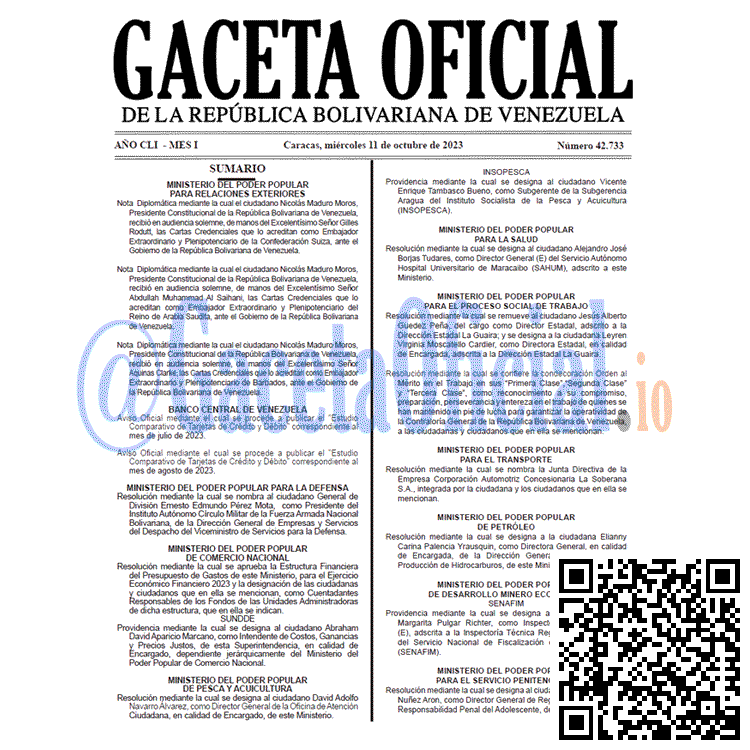 Gaceta Oficial, Gaceta 42733, Gaceta 42733 HD, Gaceta #42733, Gaceta Oficial Venezuela #42733
