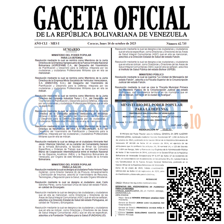 Gaceta Oficial, Gaceta 42735, Gaceta 42735 HD, Gaceta #42735, Gaceta Oficial Venezuela #42735
