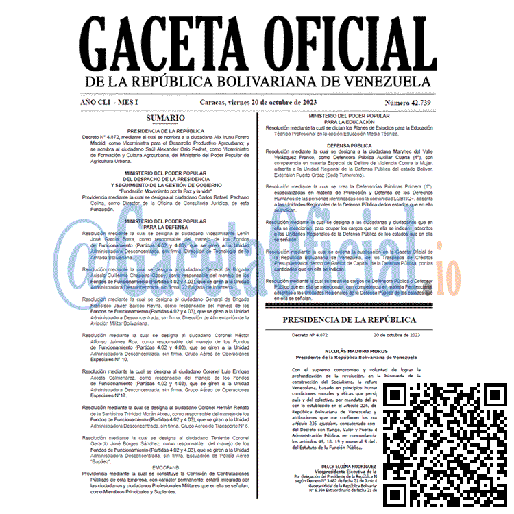 Gaceta Oficial, Gaceta 42739, Gaceta 42739 HD, Gaceta #42739, Gaceta Oficial Venezuela #42739