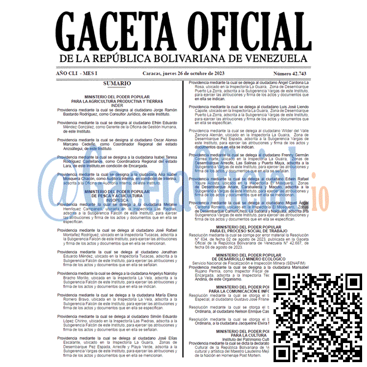 Gaceta Oficial, Gaceta 42743, Gaceta 42743 HD, Gaceta #42743, Gaceta Oficial Venezuela #42743
