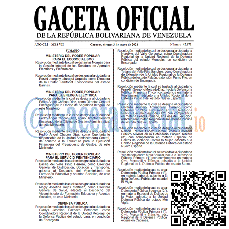 Gaceta Oficial, Gaceta 42871, Gaceta 42871 HD, Gaceta #42871, Gaceta Oficial Venezuela #42871
