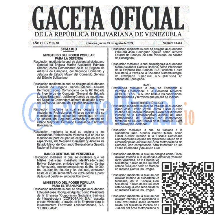 Gaceta Oficial, Gaceta 42952, Gaceta 42952 HD, Gaceta #42952, Gaceta Oficial Venezuela #42952