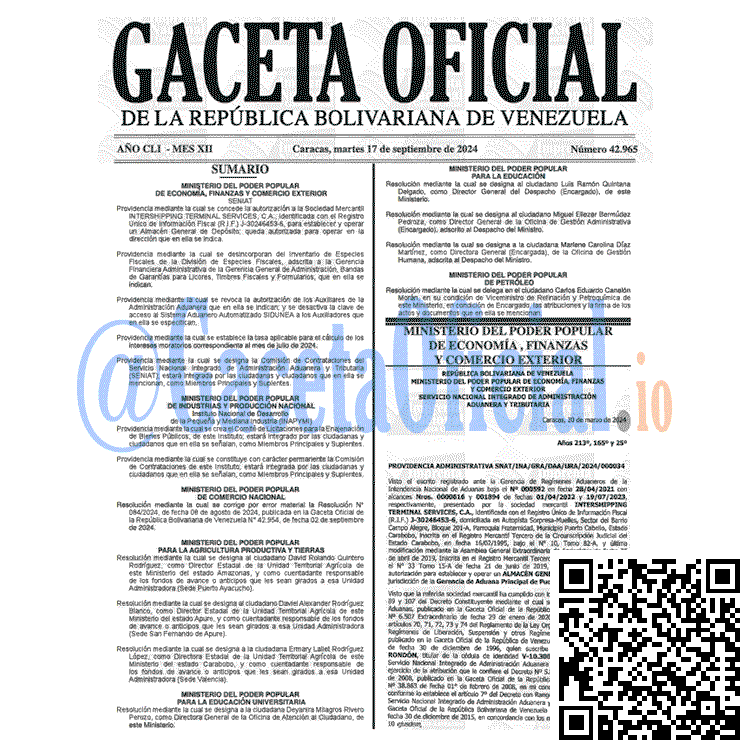 Gaceta Oficial, Gaceta 42965, Gaceta 42965 HD, Gaceta #42965, Gaceta Oficial Venezuela #42965