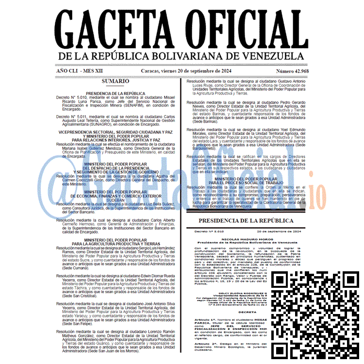 Gaceta Oficial, Gaceta 42968, Gaceta 42968 HD, Gaceta #42968, Gaceta Oficial Venezuela #42968
