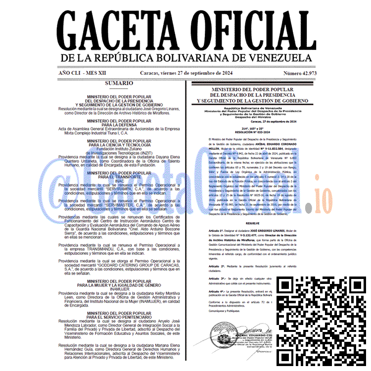 Gaceta Oficial, Gaceta 42973, Gaceta 42973 HD, Gaceta #42973, Gaceta Oficial Venezuela #42973
