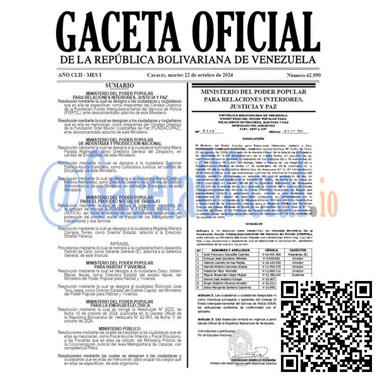 Gaceta Oficial, Gaceta 42990, Gaceta 42990 HD, Gaceta #42990, Gaceta Oficial Venezuela #42990