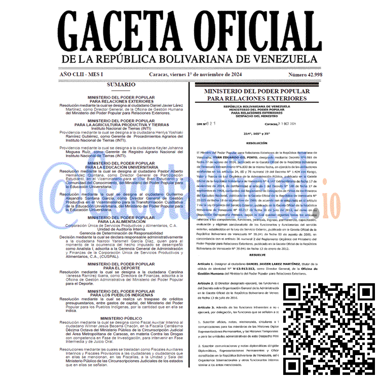 Gaceta Oficial, Gaceta 42998, Gaceta 42998 HD, Gaceta #42998, Gaceta Oficial Venezuela #42998