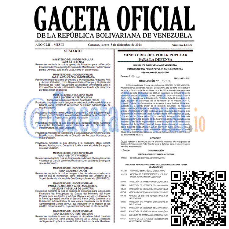 Gaceta Oficial, Gaceta 43022, Gaceta 43022 HD, Gaceta #43022, Gaceta Oficial Venezuela #43022