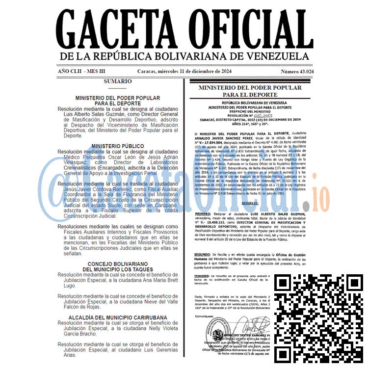 Gaceta Oficial, Gaceta 43026, Gaceta 43026 HD, Gaceta #43026, Gaceta Oficial Venezuela #43026