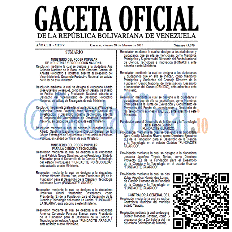 Venezuela Gaceta Oficial 43079 del 28 febrero 2025 Gaceta Oficial, Gaceta 43079, Gaceta 43079 HD, Gaceta #43079, Gaceta Oficial Venezuela #43079