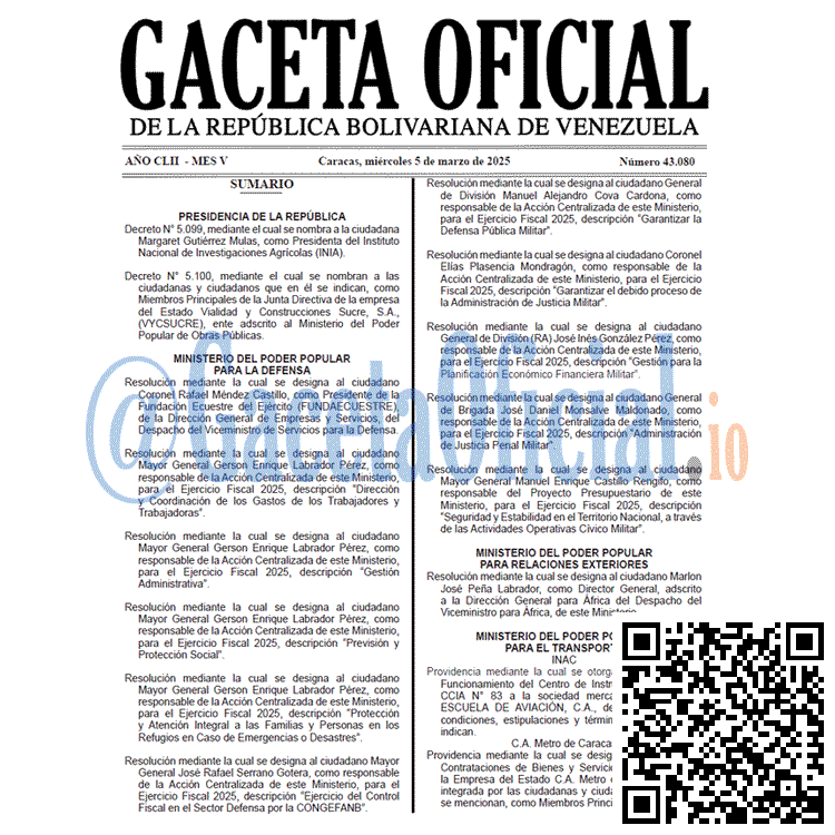 Venezuela Gaceta Oficial 43080 del 5 marzo 2025 Gaceta Oficial, Gaceta 43080, Gaceta 43080 HD, Gaceta #43080, Gaceta Oficial Venezuela #43080
