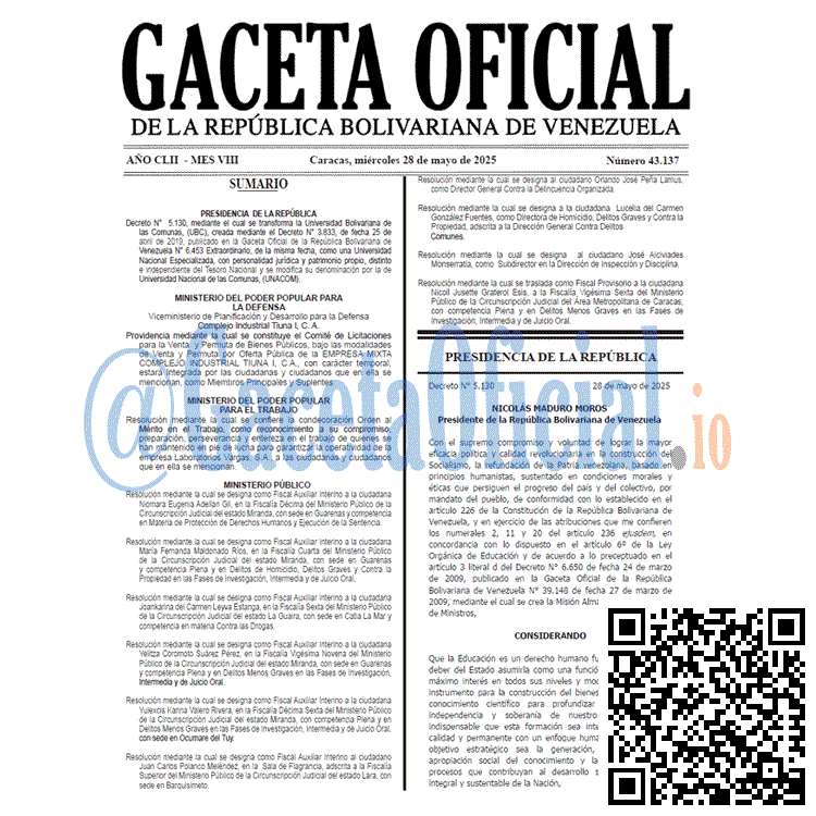 Gaceta Oficial, Gaceta 43137, Gaceta 43137 HD, Gaceta #43137, Gaceta Oficial Venezuela #43137