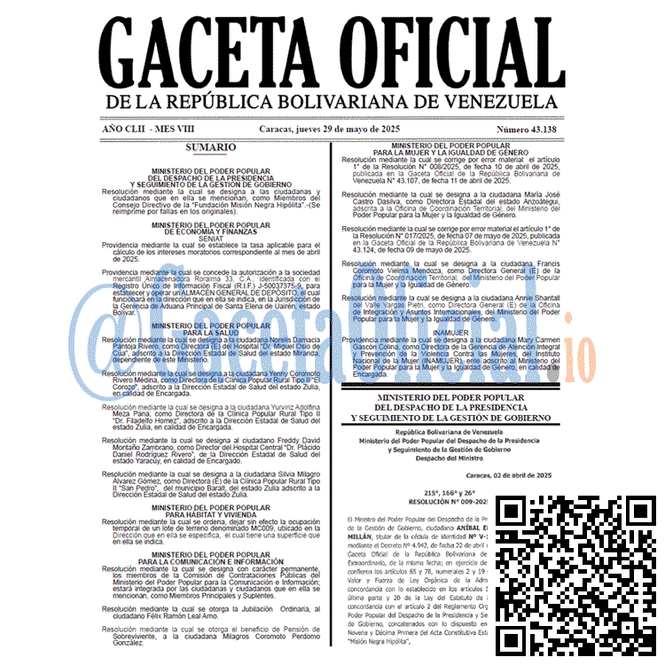 Gaceta Oficial, Gaceta 43138, Gaceta 43138 HD, Gaceta #43138, Gaceta Oficial Venezuela #43138