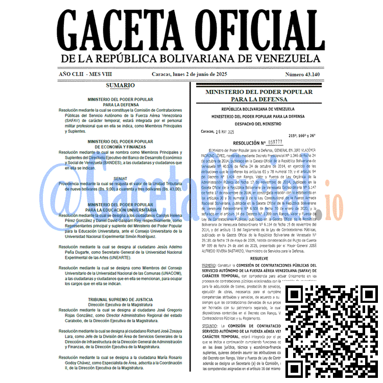 Gaceta Oficial, Gaceta 43140, Gaceta 43140 HD, Gaceta #43140, Gaceta Oficial Venezuela #43140