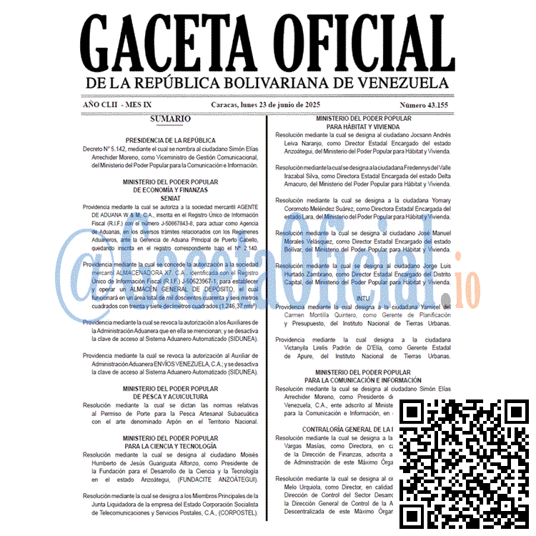 Gaceta Oficial, Gaceta 43155, Gaceta 43155 HD, Gaceta #43155, Gaceta Oficial Venezuela #43155
