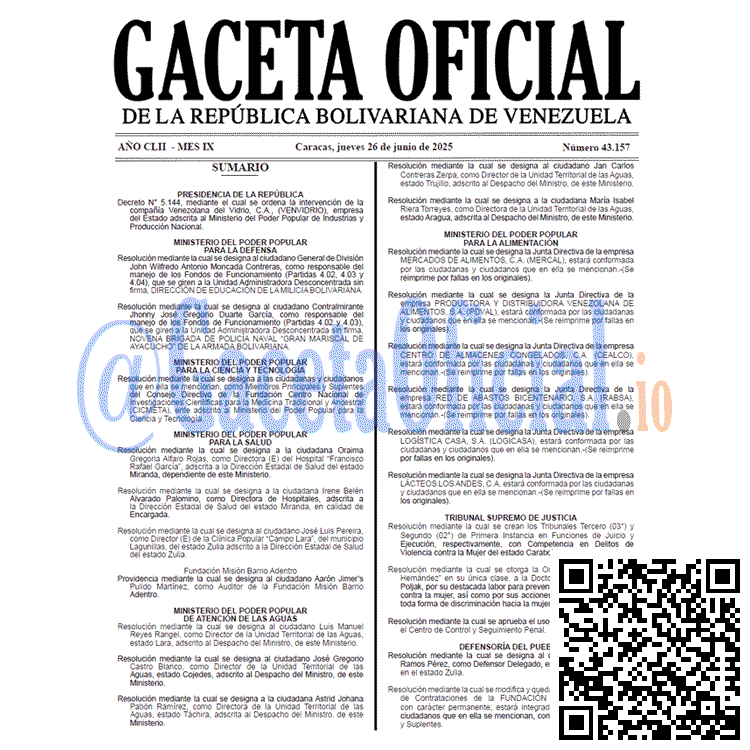 Gaceta Oficial, Gaceta 43157, Gaceta 43157 HD, Gaceta #43157, Gaceta Oficial Venezuela #43157