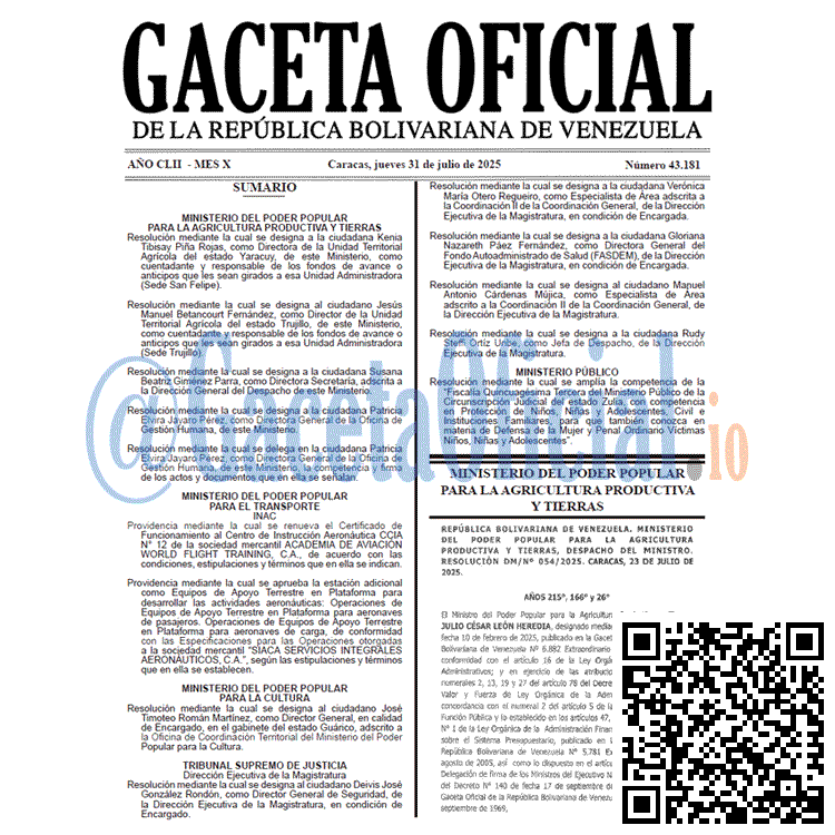 Gaceta Oficial, Gaceta 43181, Gaceta 43181 HD, Gaceta #43181, Gaceta Oficial Venezuela #43181