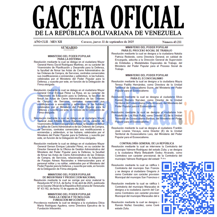 Gaceta Oficial, Gaceta 43211, Gaceta 43211 HD, Gaceta #43211, Gaceta Oficial Venezuela #43211