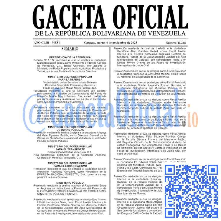 Gaceta Oficial, Gaceta 43248, Gaceta 43248 HD, Gaceta #43248, Gaceta Oficial Venezuela #43248