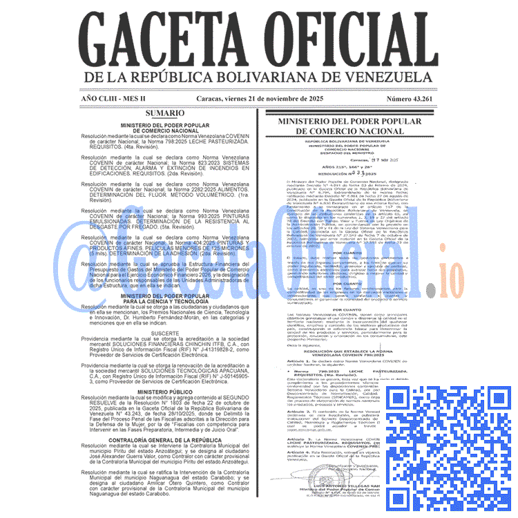 Gaceta Oficial, Gaceta 43261, Gaceta 43261 HD, Gaceta #43261, Gaceta Oficial Venezuela #43261