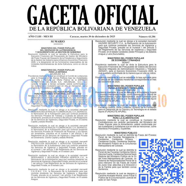 Gaceta Oficial, Gaceta 43286, Gaceta 43286 HD, Gaceta #43286, Gaceta Oficial Venezuela #43286