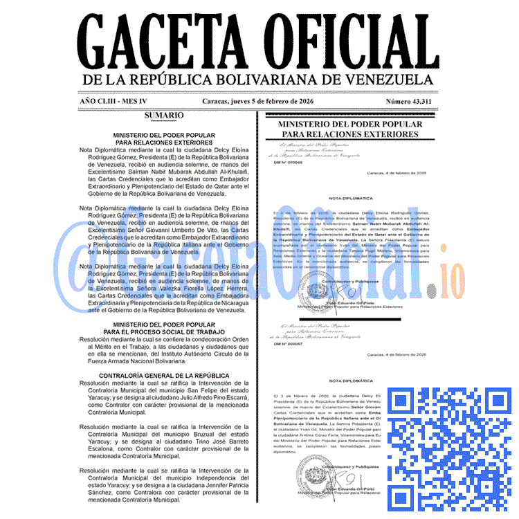 Gaceta Oficial, Gaceta 43311, Gaceta 43311 HD, Gaceta #43311, Gaceta Oficial Venezuela #43311