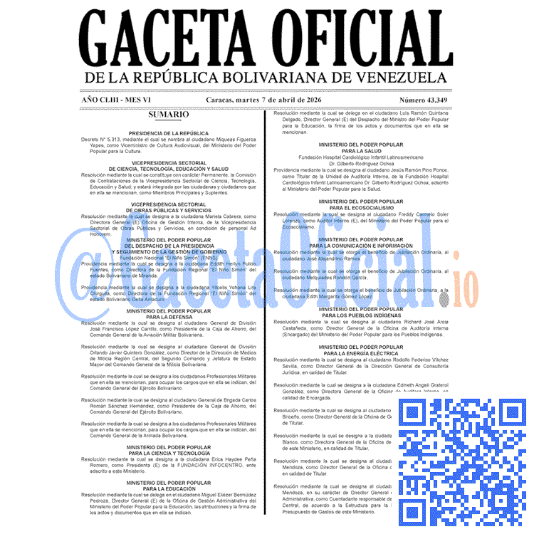Gaceta Oficial, Gaceta 43349, Gaceta 43349 HD, Gaceta #43349, Gaceta Oficial Venezuela #43349